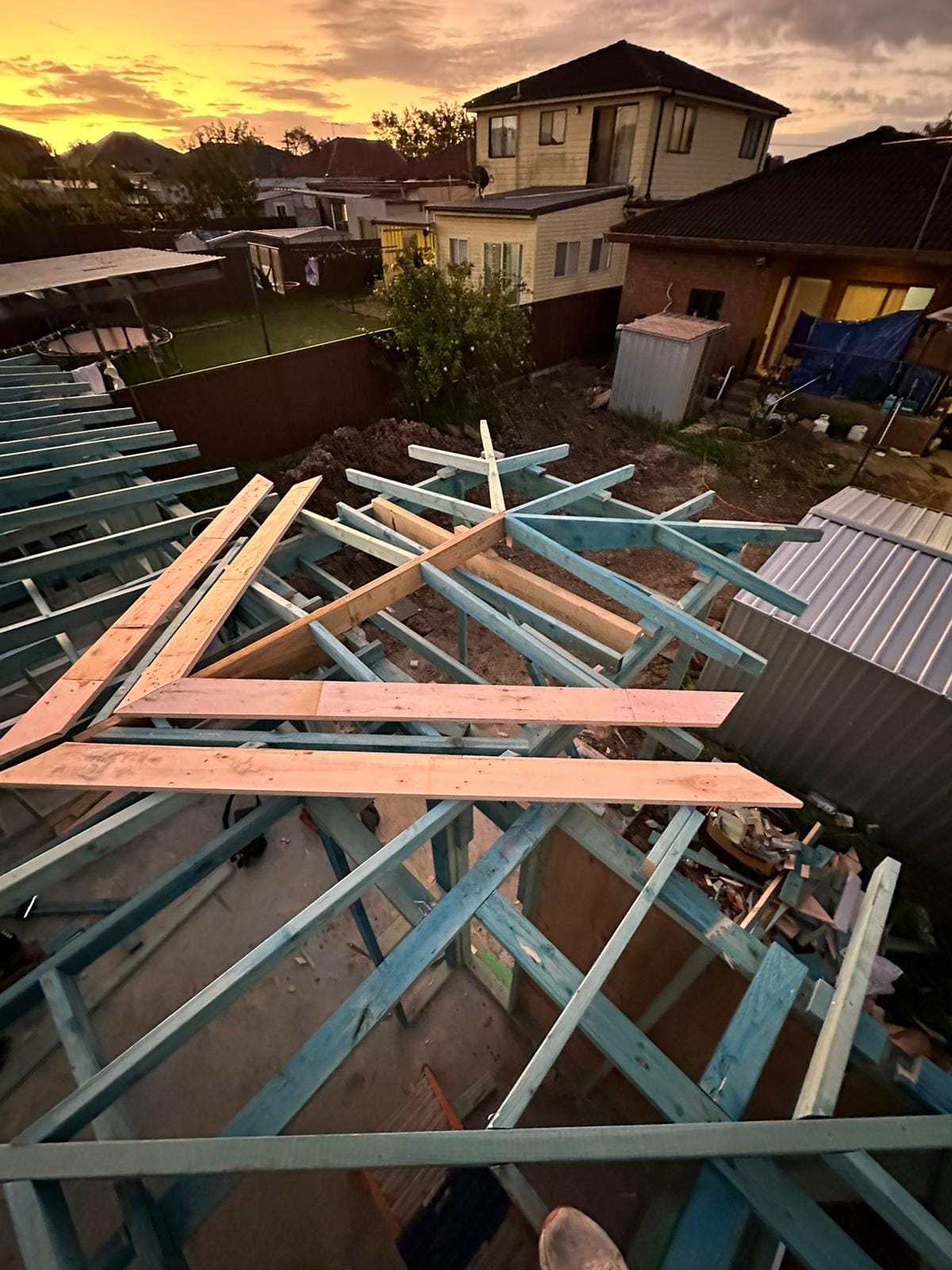 Shmix carpentry work — structural renovation in progress